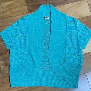 Women's Open-Front Knit Sweater - Turquoise
